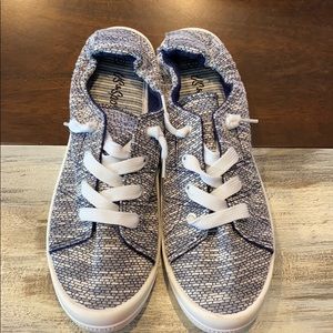 Navy blue and white sneakers NWOT
